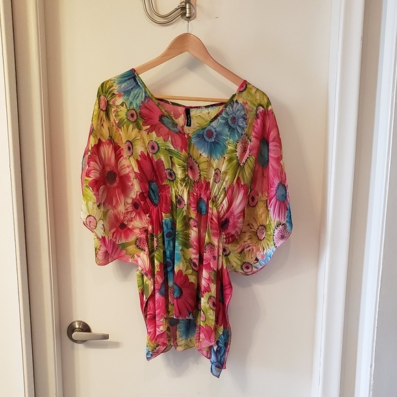 2 for $ 20🪀 Flower Print Blouse Size Large - Picture 1 of 4